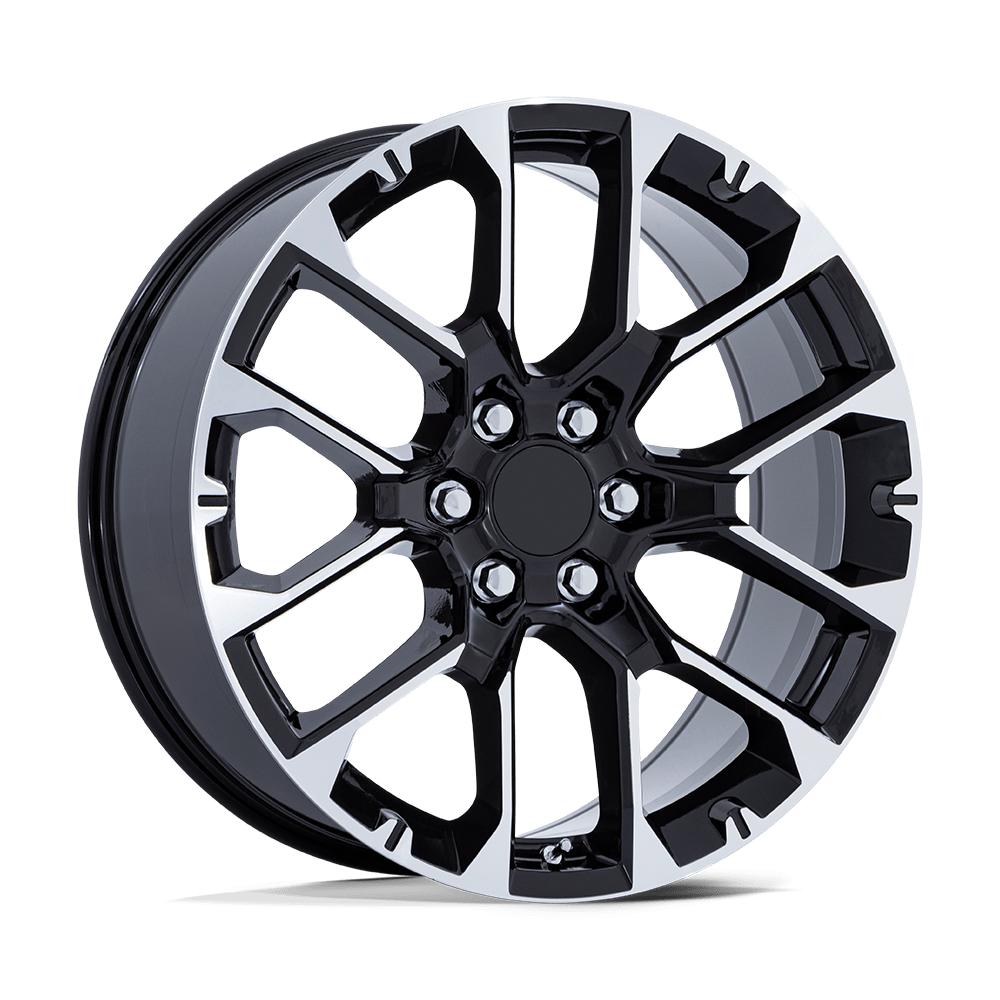 Performance Replicas PR224 GLOSS BLACK W/ MACHINED FACE 22X9 6x139.7 et28 78.1