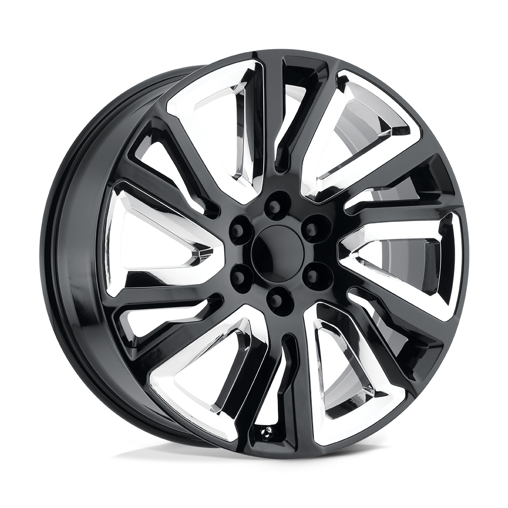 Performance Replicas PR202 GLOSS BLACK W/ CHR ACC 22X9 6x139.7 et28 78.1