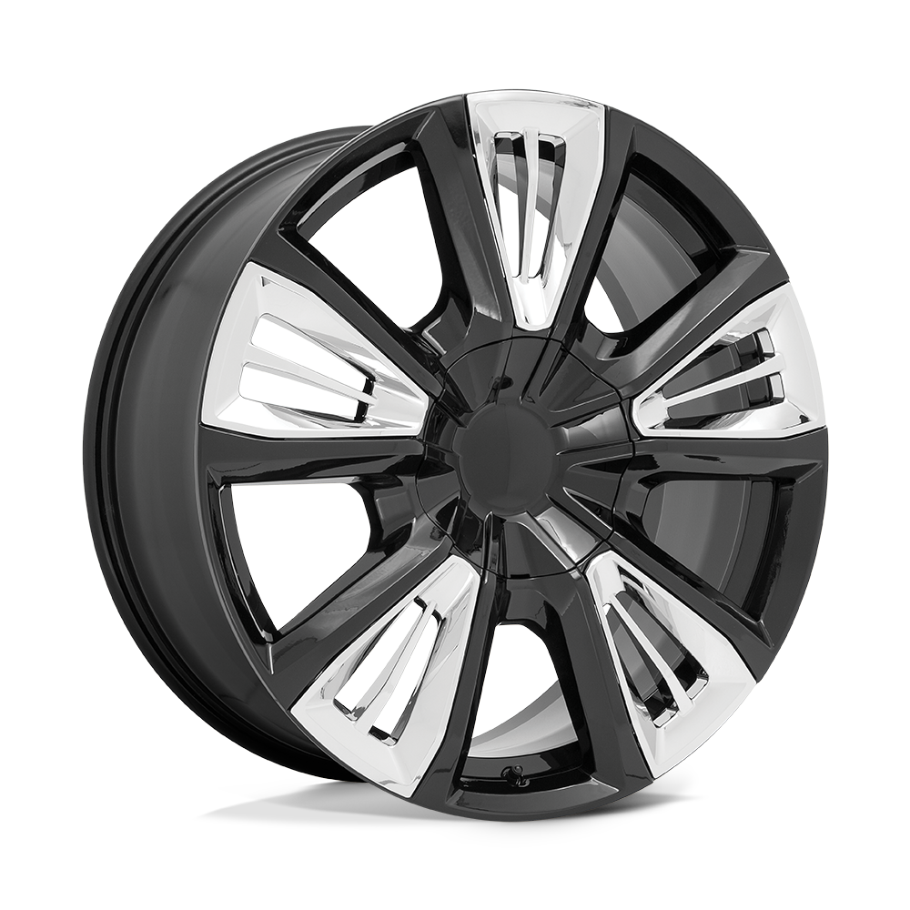 Performance Replicas PR212 GLOSS BLACK W/ CHROME ACCENTS 22X9 6x139.7 et28 78.1