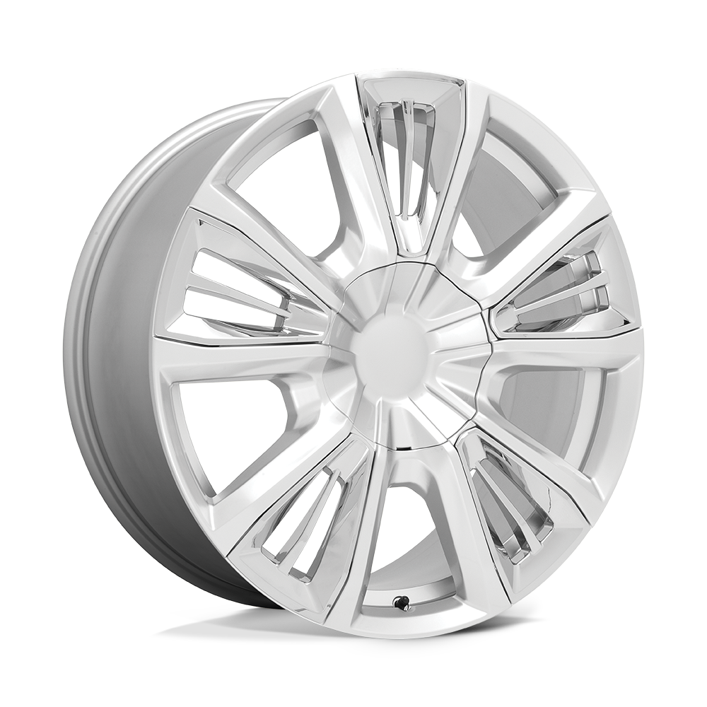 Performance Replicas PR212 SILVER W/ CHROME ACCENTS 22X9 6x139.7 et28 78.1