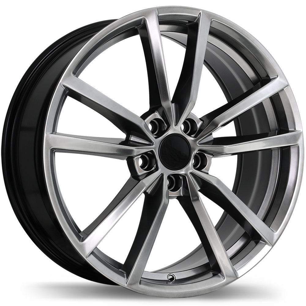 Replika R195 Dark Hyper Silver 5x112 18x8.0  et45 57.1