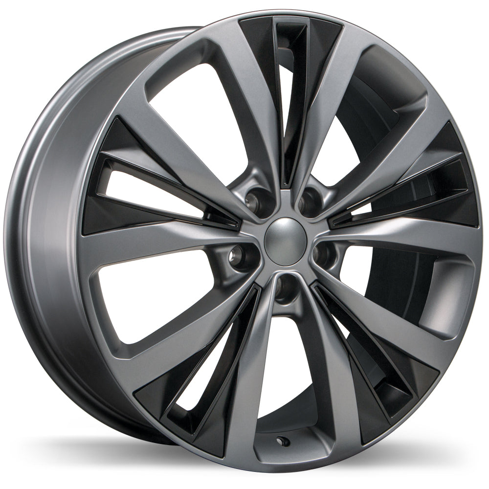 Replika R201 Matte Gunmetal with Matte Black Inserts 5x108 20x8.5  et45 63.4