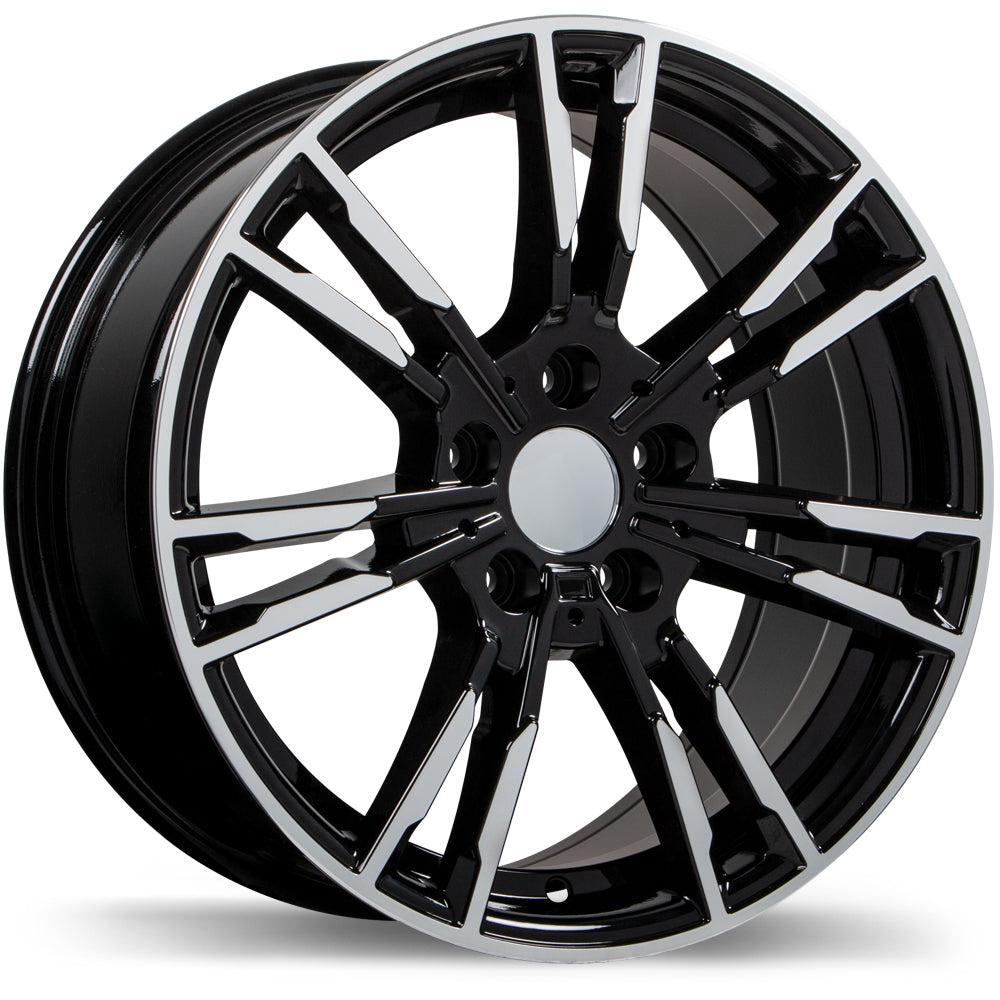 Replika R231 Gloss Black with Machined Face 5x112 19x9.5  et35 66.6