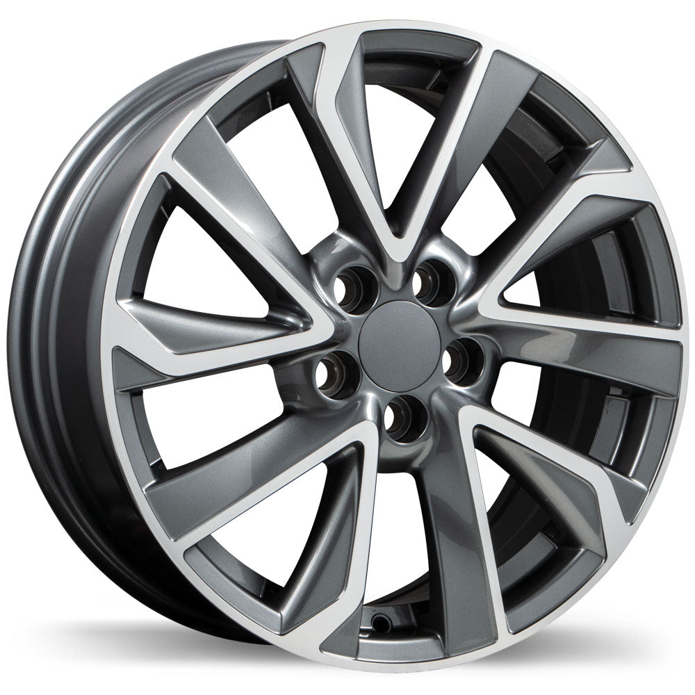 Replika R240 Gloss Gunmetal with Machined Face 5x100 16x6.5  et39 54.1