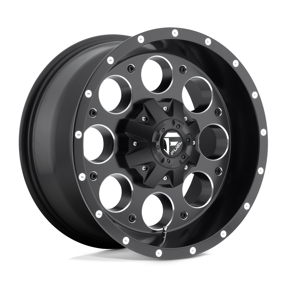 Fuel 1PC D525 REVOLVER MATTE BLACK MILLED 15X8 5x114.3/5x120.65 et-18 72.56