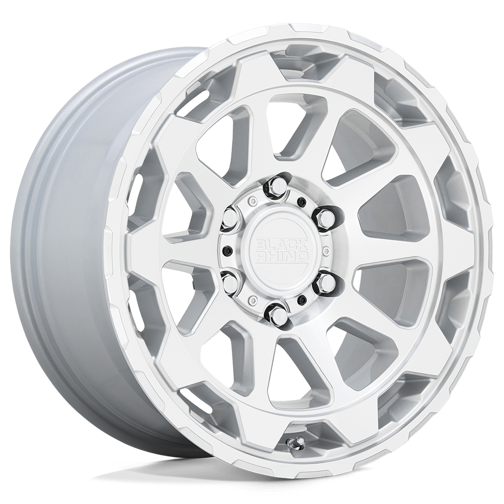 Black Rhino ROTOR GLOSS SILVER W/ MIRROR CUT FACE 20X9 5x127 et-18 71.5