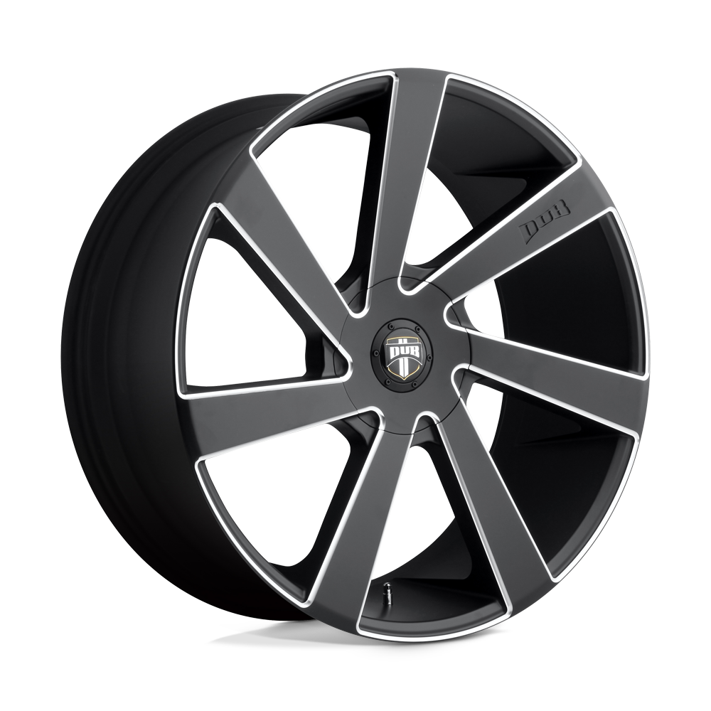 DUB 1PC S133 DIRECTA MATTE BLACK MILLED 22X9.5 5x115/5x120.65 et15 72.56