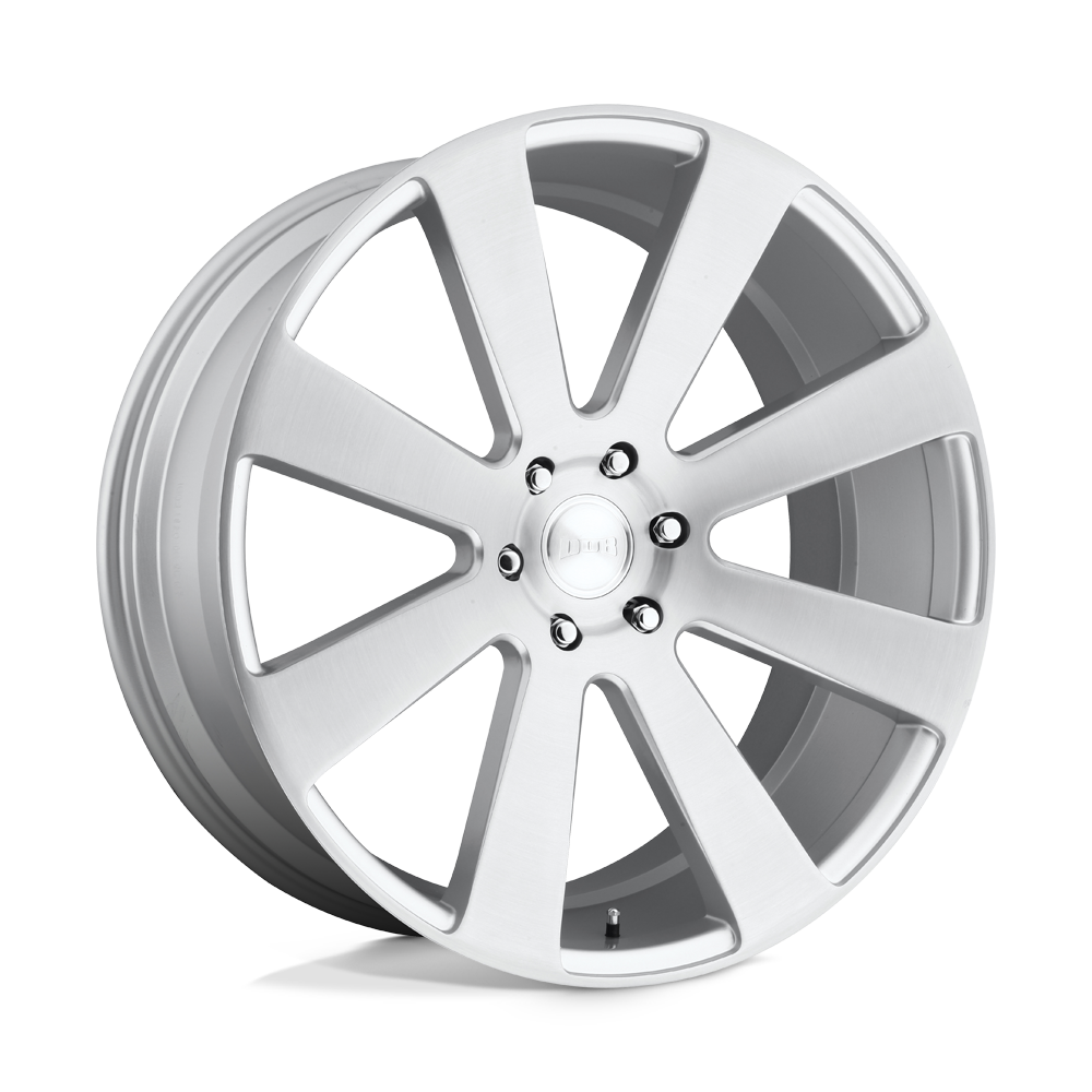 DUB 1PC S213 8-BALL GLOSS SILVER BRUSHED 24X10 6x139.7 et20 78.1