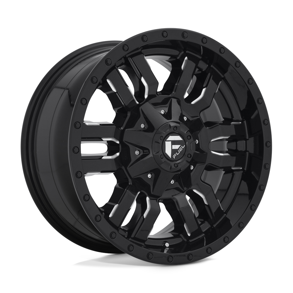 Fuel 1PC D595 SLEDGE GLOSS BLACK MILLED 18X9 8x165.1 et20 125.1