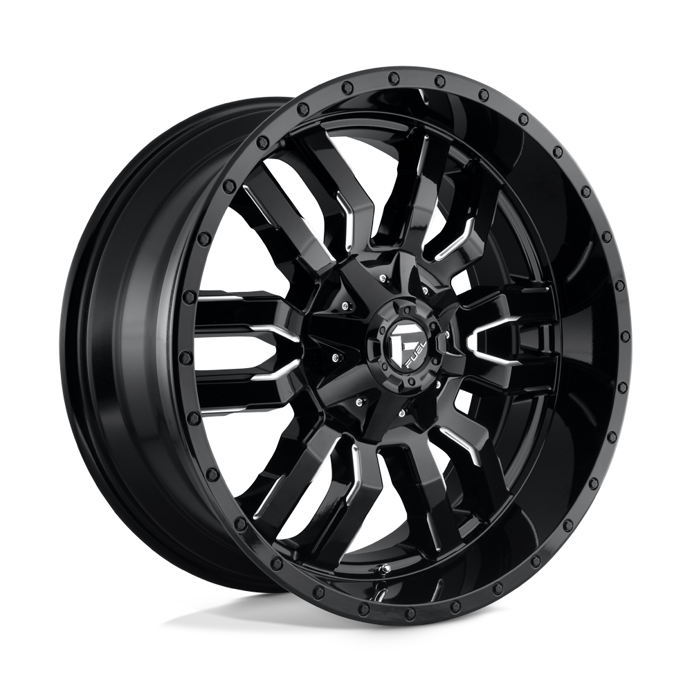 Fuel 1PC D595 SLEDGE GLOSS BLACK MILLED 22X10 8x180 et10 124.2