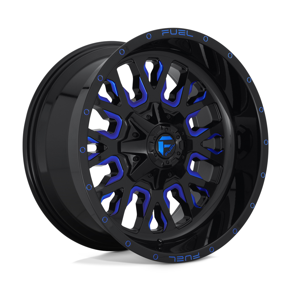 Fuel 1PC D645 STROKE GLOSS BLACK BLUE TINTED CLEAR 20X9 8x165.1 et1 125.1
