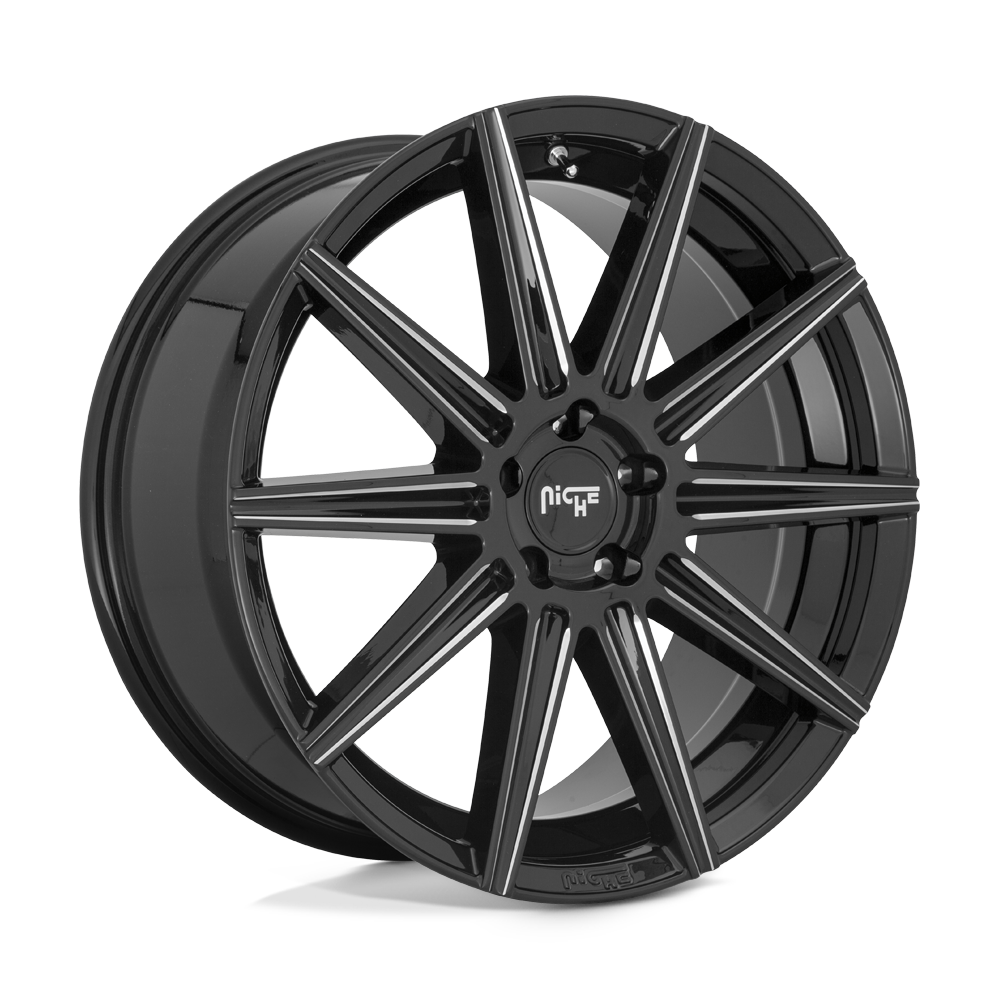 Niche 1PC M243 TIFOSI GLOSS BLACK MILLED 20X9 5x108 et38 72.56