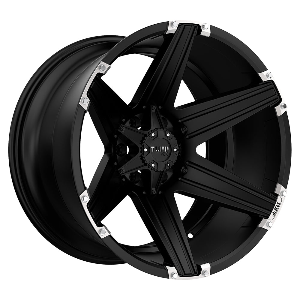 Tuff T12 SATIN BLACK W/ BRUSHED INSERTS 20X12 6x139.7 et-45 106.1