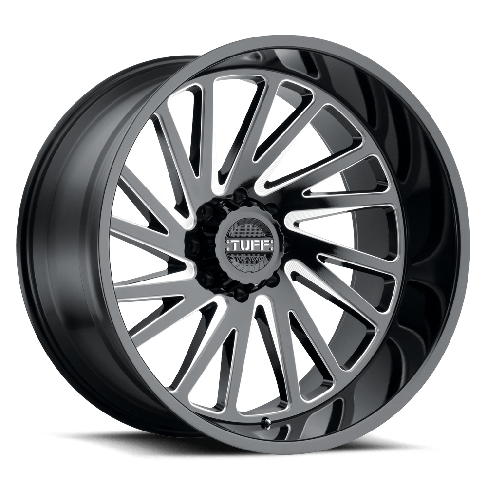 Tuff T2A GLOSS BLACK W/ MILLED SPOKES 26X14 8x170 et-72 125.1