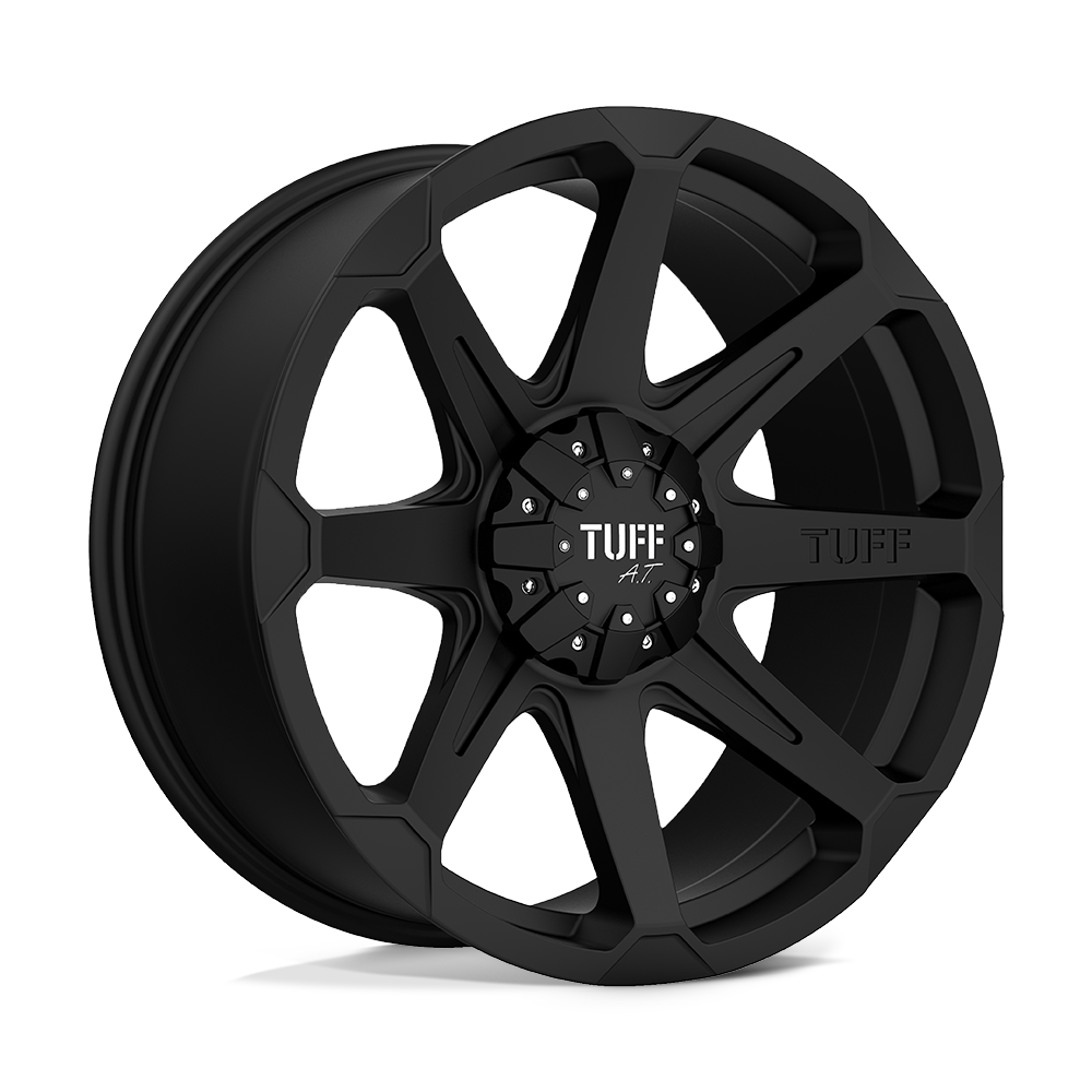 Tuff T05 FLAT BLACK W/ MACHINED FACE 22X10 8x165.1 et5 125.1