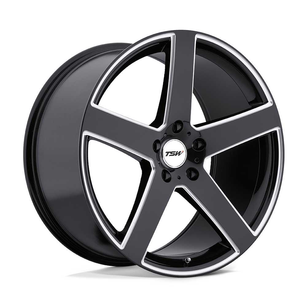TSW RIVAGE GLOSS BLACK W/ MILLED SPOKE 20X10 5x112 et54 72.1