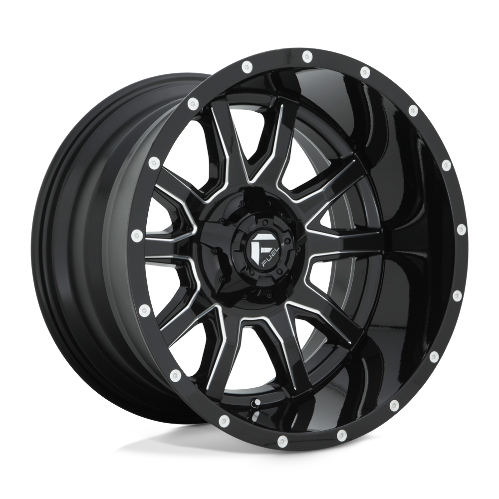 Fuel 1PC D627 VANDAL GLOSS BLACK MILLED 20X12 5x114.3/5x127 et-43 78.1