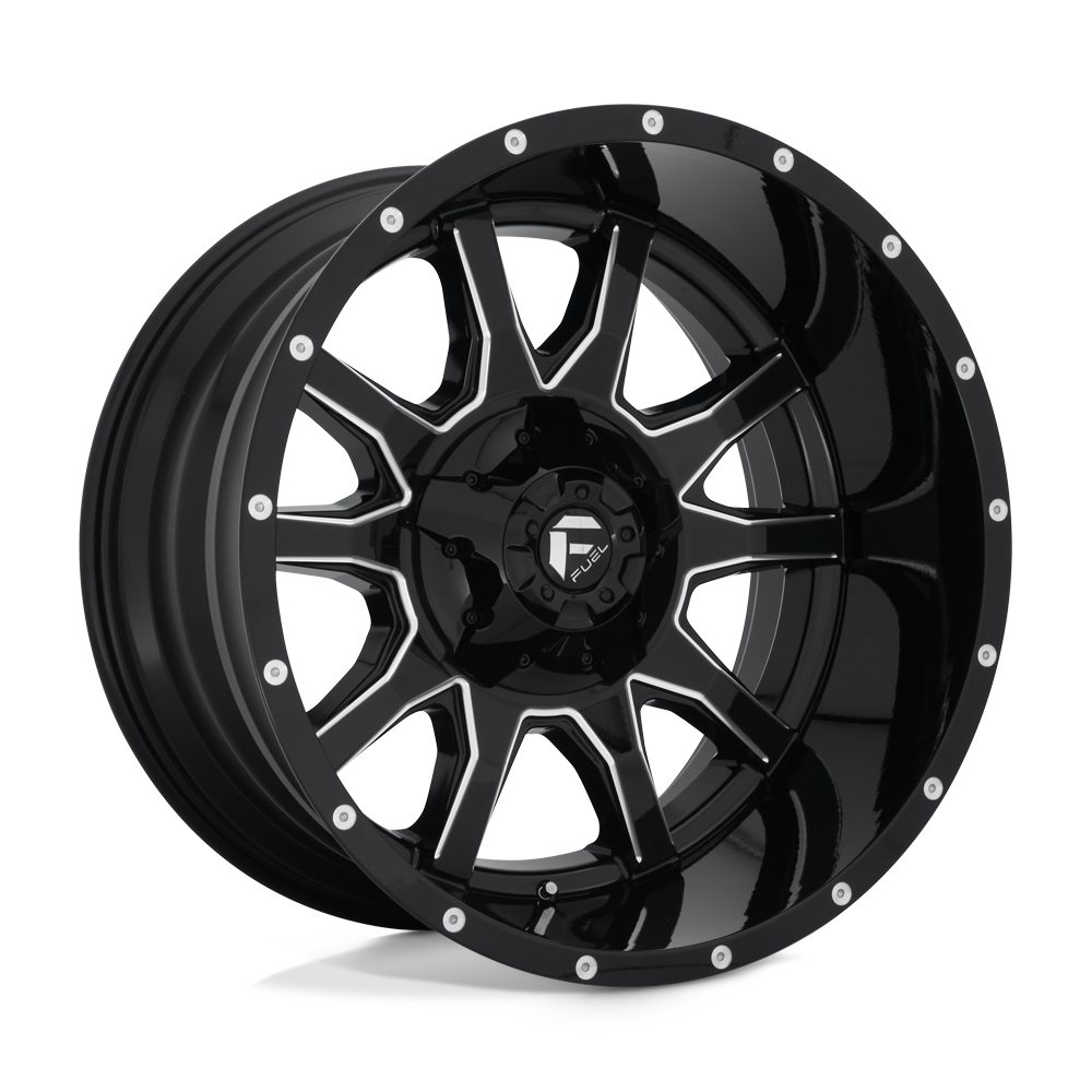 Fuel 1PC D627 VANDAL GLOSS BLACK MILLED 22X12 8x170 et-43 125.1