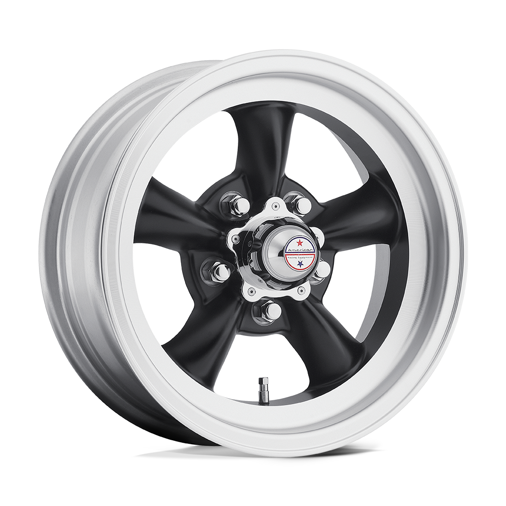 American Racing Vintage VN105 TORQ THRUST D SATIN  BLACK W/ MACHINED LIP 15X8 5x114.3 et0 83.06