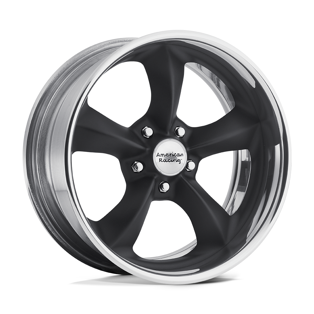 American Racing Vintage VN425 TORQ THRUST SL HOT ROD BLACK W/ POL LIP 18X7 BLANK etXX 72.56