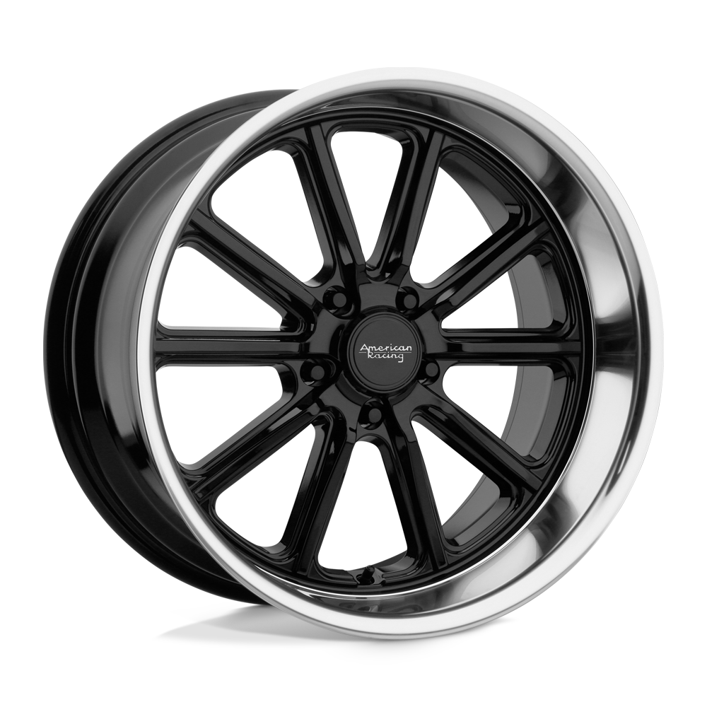 American Racing Vintage VN507 RODDER GLOSS BLACK W/ DIAMOND CUT LIP 17X8 5x120.65 et0 72.56