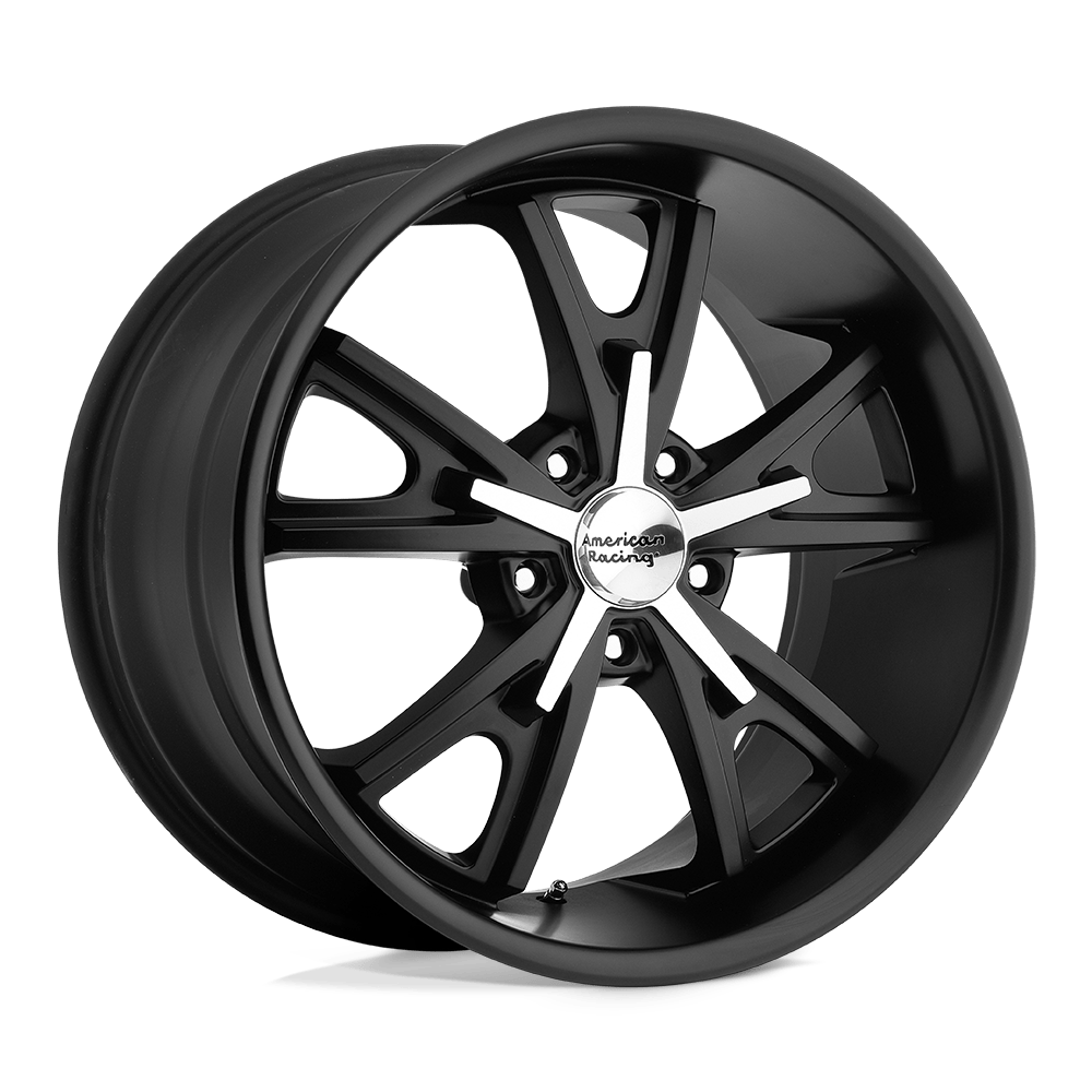 American Racing Vintage VN801 DAYTONA SATIN BLACK W/ MACHINED FACE 22X11 5x120 et38 72.56