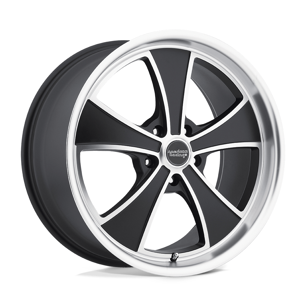 American Racing Vintage VN807 MACH 5 SATIN BLACK MACHINED 17X8 5x115 et38 72.56