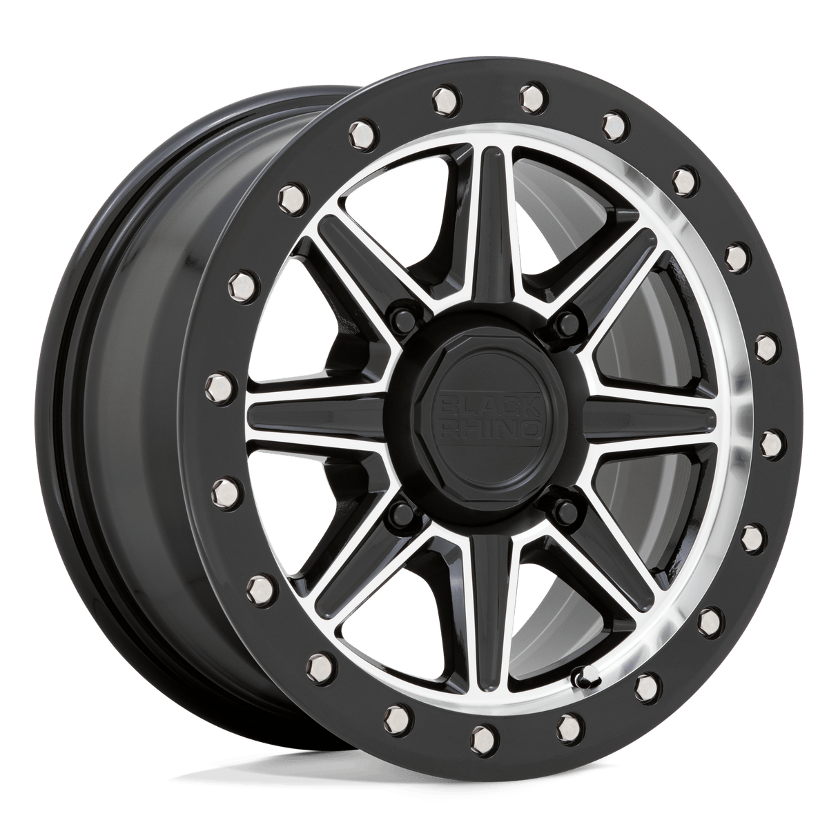 Black Rhino Powersports WEBB UTV GLOSS BLACK W/ MACHINED FACE 15X7 4x156 et51 132