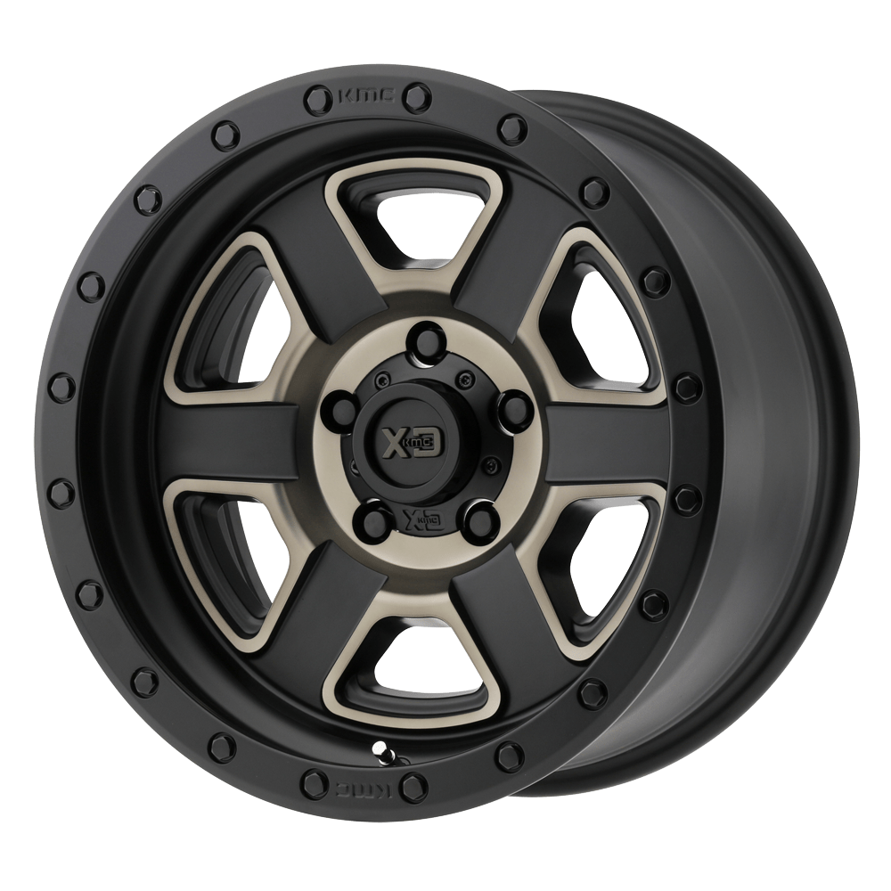 XD XD133 FUSION OFF-ROAD SATIN BLACK MACH W/ DARK TINT CLEAR COAT 18X9 8x165.1 et0 125.1