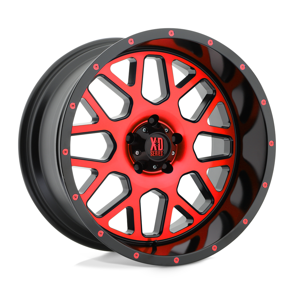XD XD820 GRENADE SATIN BLACK MACH FACE W/ RED TINTED CLEAR COAT 20X10 5x127 et-24 78.1