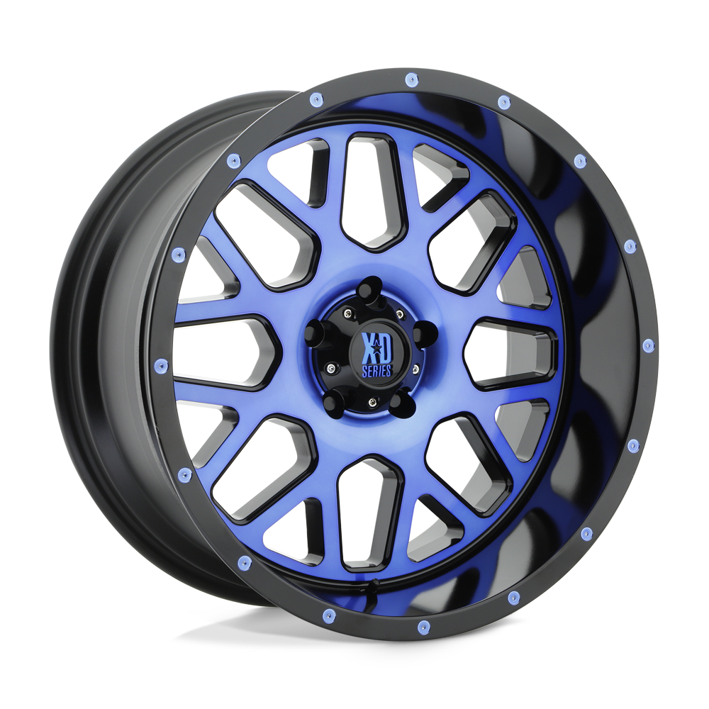 XD XD820 GRENADE SATIN BLACK MACH FACE W/ BLUE TINTED CLEAR COAT 20X10 5x127 et-24 78.1