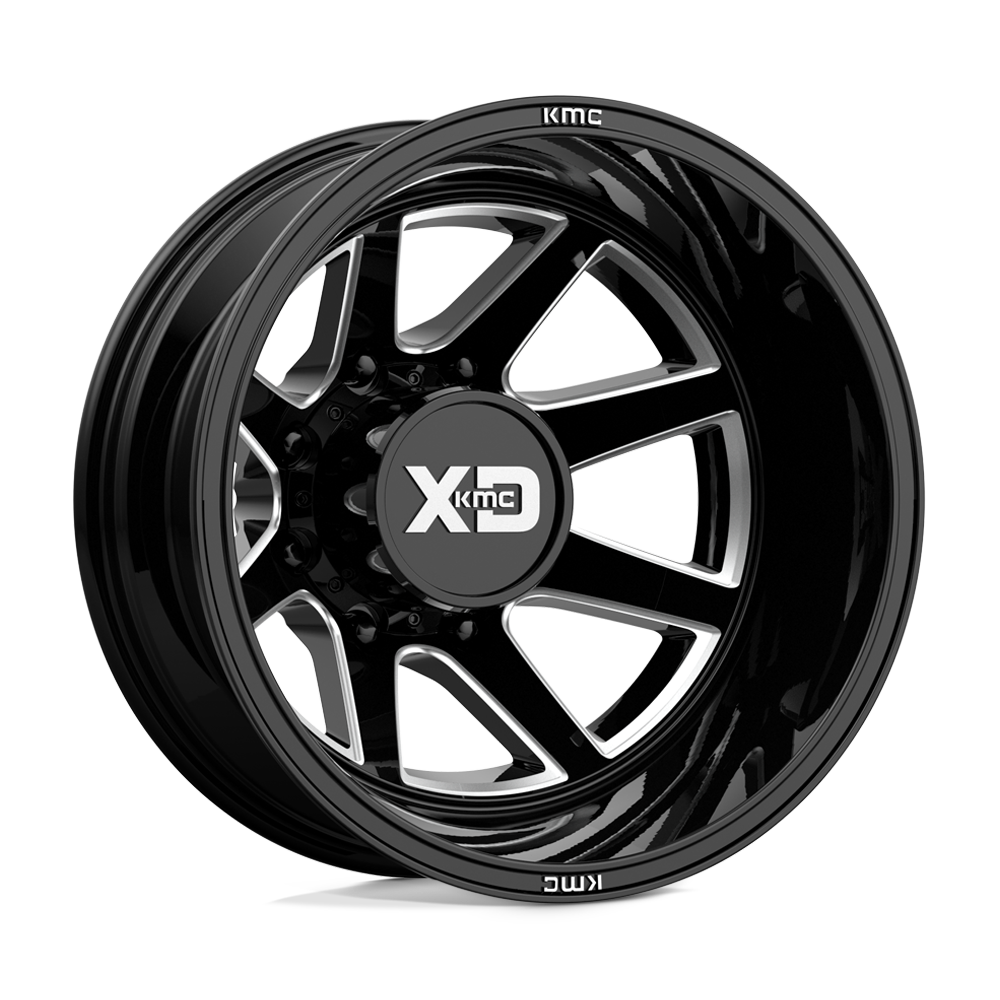 XD XD845 PIKE DUALLY GLOSS BLACK MILLED - REAR 22X8.25 8x210 et-195 154.3