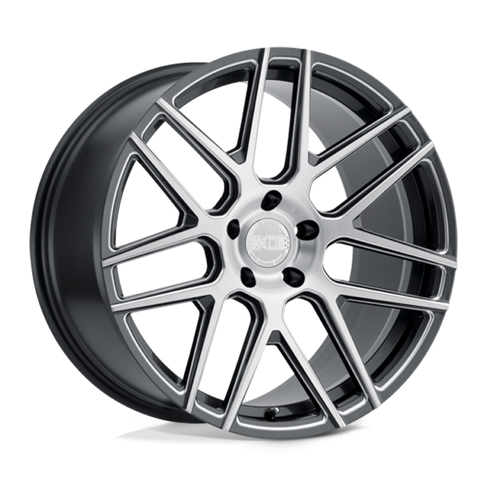 XO MOSCOW GL-GUNMETAL W/ MILLED SPOKE & BRUSH SILVER FACE 22X9 5x112 et32 76.1
