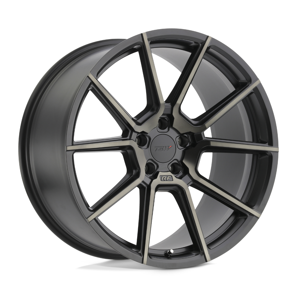 TSW CHRONO MATTE BLACK W/ MACHINE FACE & DARK TINT 17X8 5x112 et32 66.56