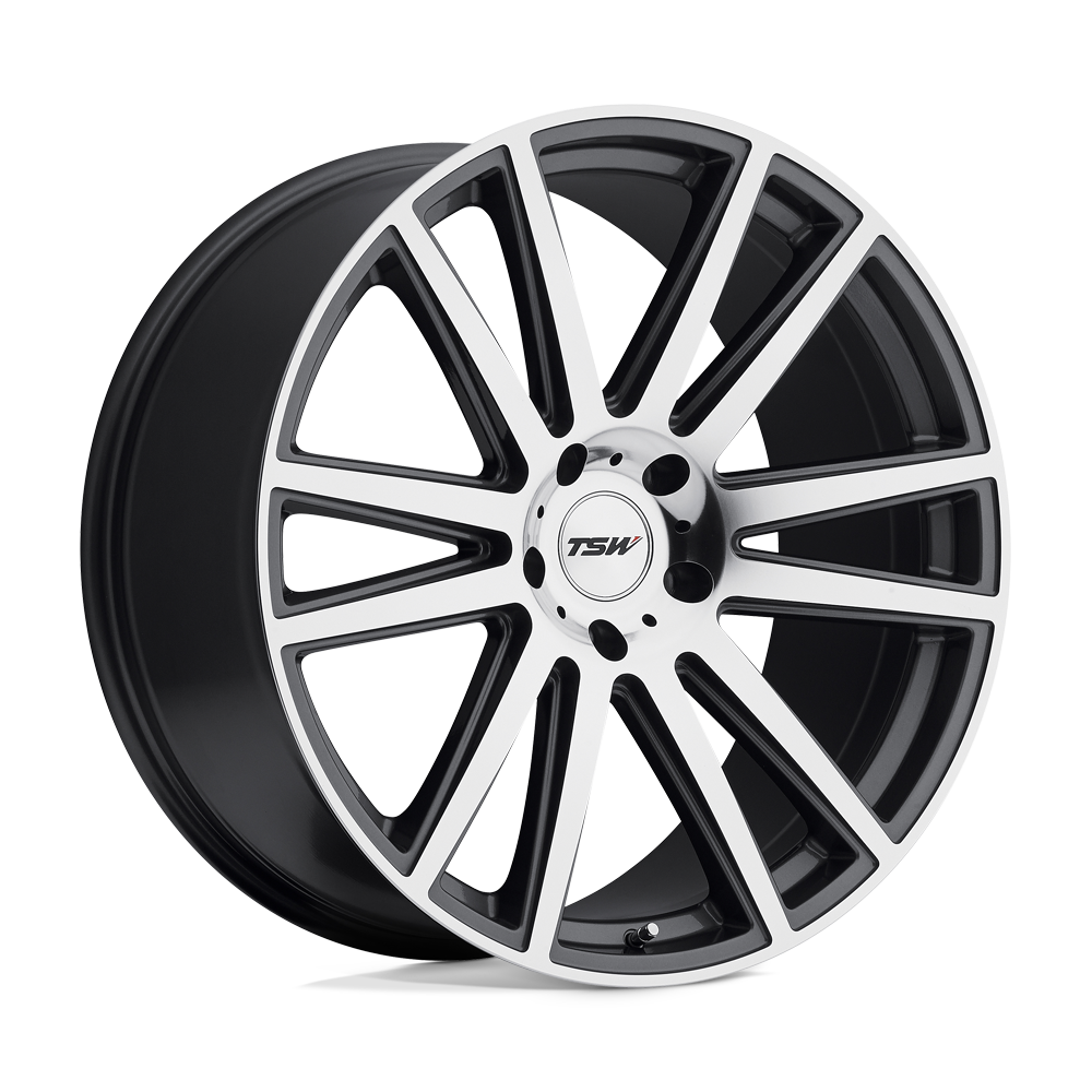 TSW GATSBY GUNMETAL W/ MIRROR CUT FACE 22X10 5x120 et37 76.1