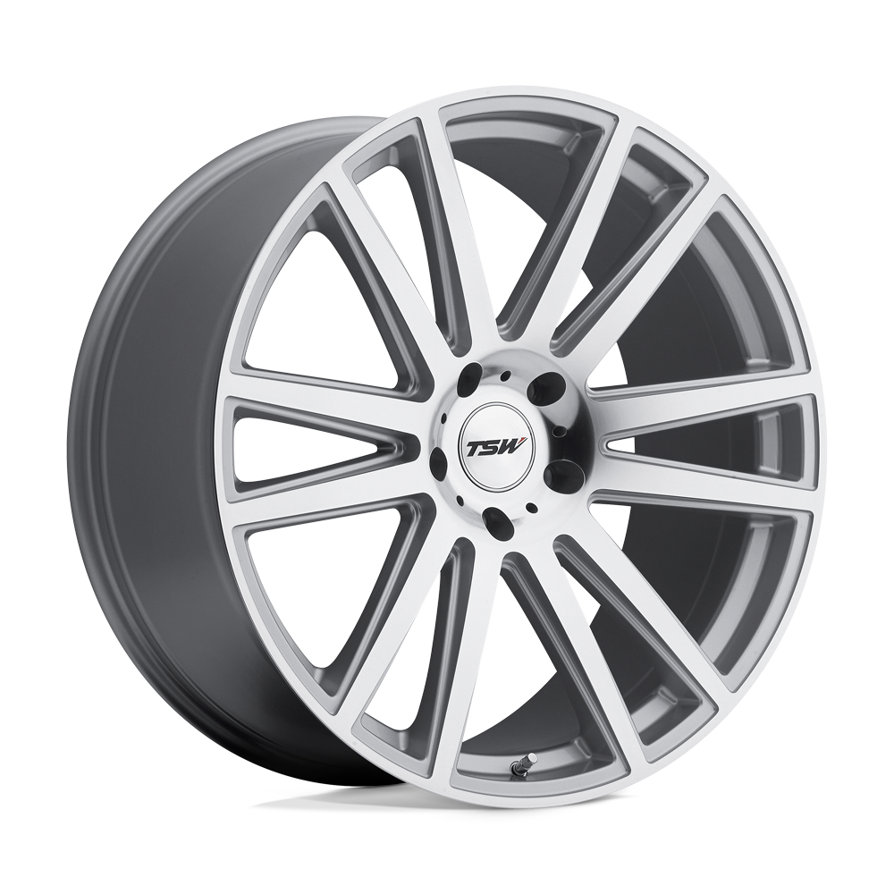 TSW GATSBY SILVER W/ MIRROR CUT FACE 20X10 5x120 et37 76.1