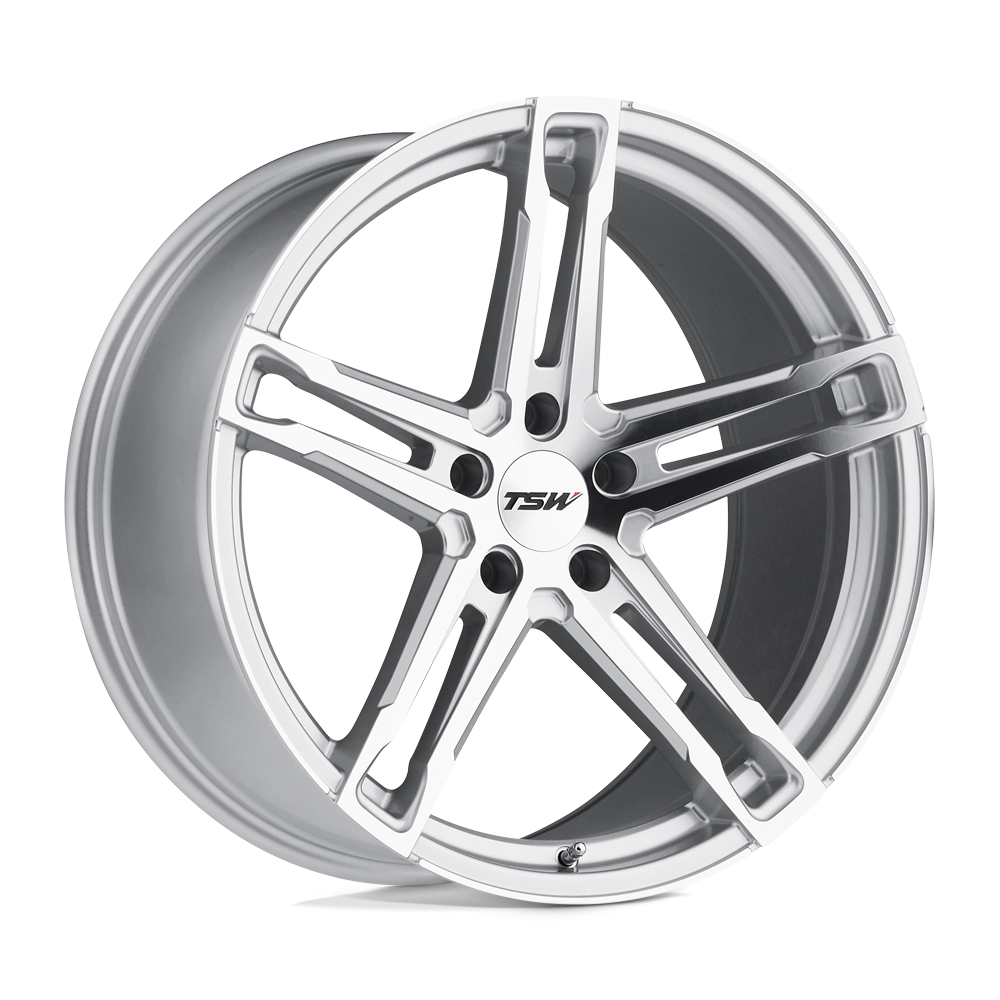 TSW MECHANICA SILVER W/ MIRROR CUT FACE 18X8.5 5x112 et32 72.1