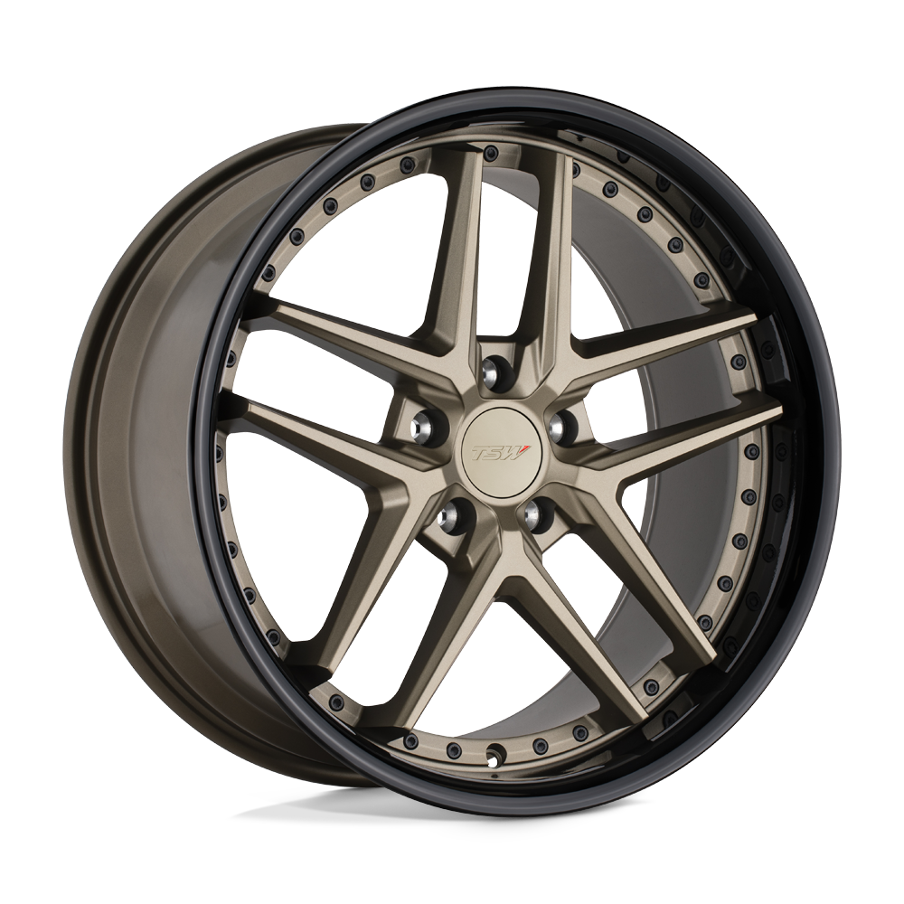 TSW PREMIO MATTE BRONZE W/ GLOSS BLACK LIP 20X8.5 5x114.3 et30 76.1