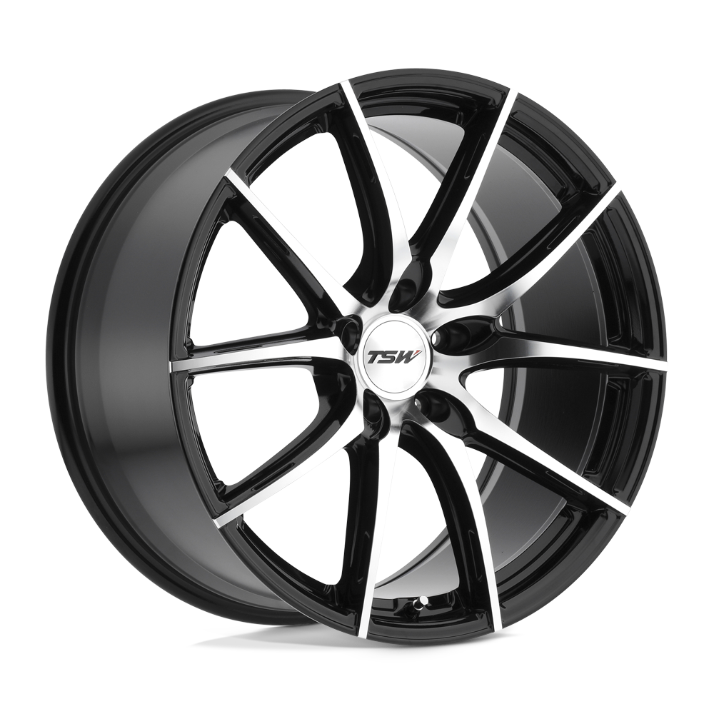 TSW SPRINT GLOSS BLACK W/ MIRROR CUT FACE 18X8.5 5x114.3 et40 76.1
