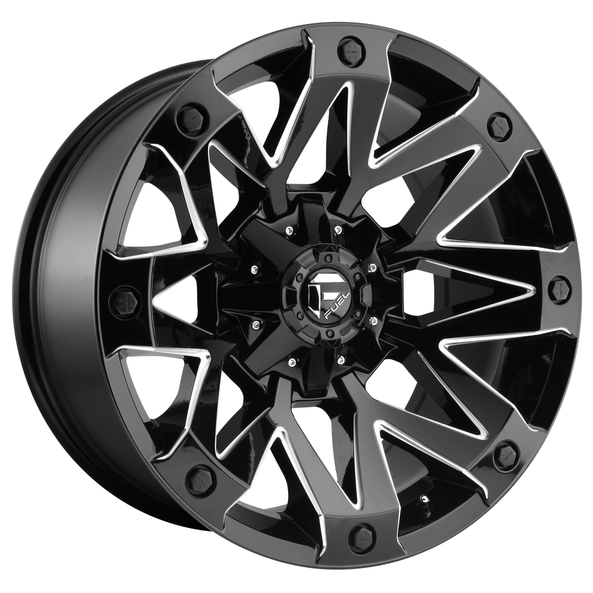Fuel 1PC D555 AMBUSH GLOSS BLACK MILLED 20X10 6x135/6x139.7 et-18 106.1