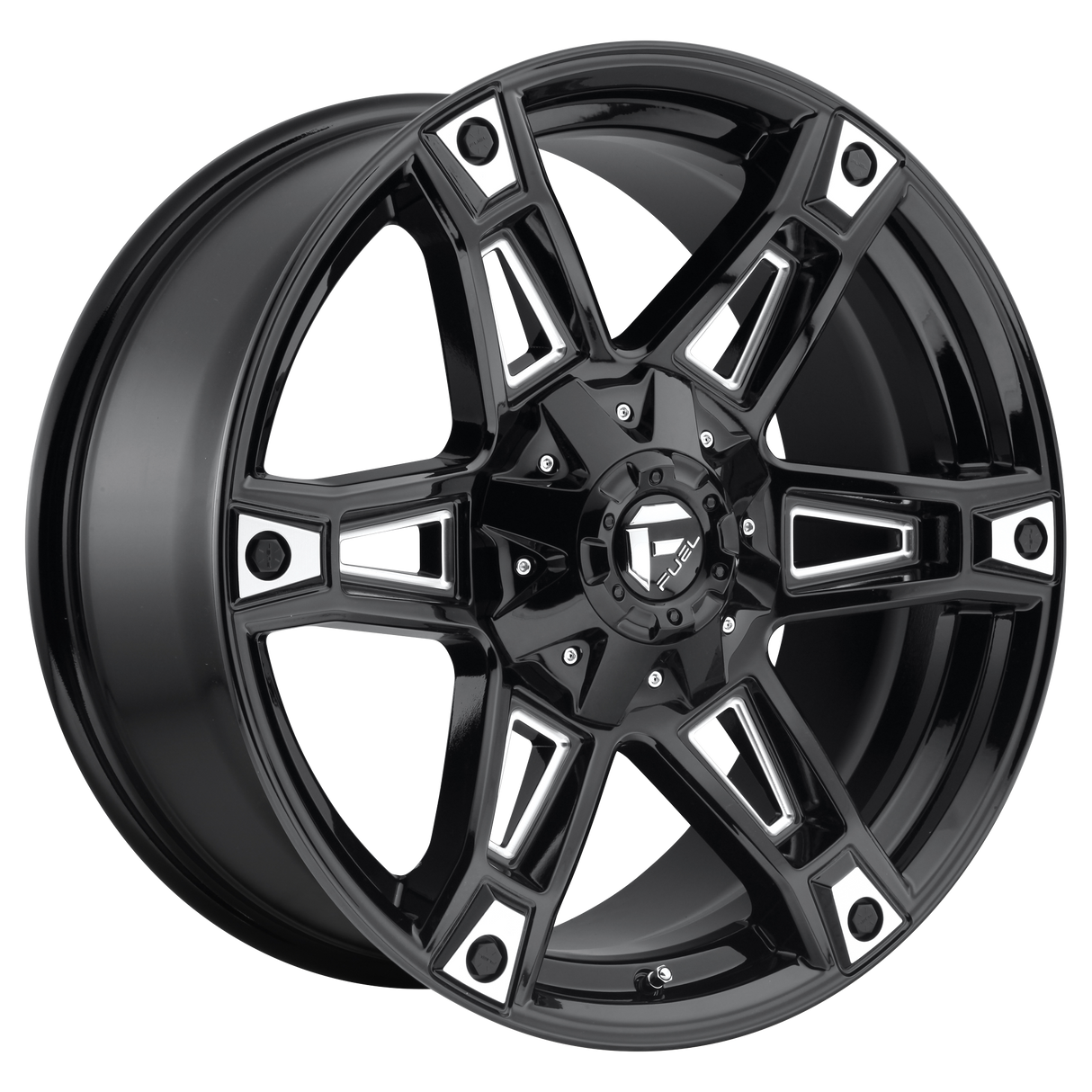 Fuel 1PC D622 DAKAR GLOSS BLACK MILLED 20X9 5x114.3/5x127 et1 78.1