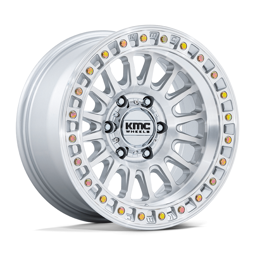 KMC KM552 IMS GLOSS SILVER W/ MACHINED FACE 18X9 6x120 et18 66.9