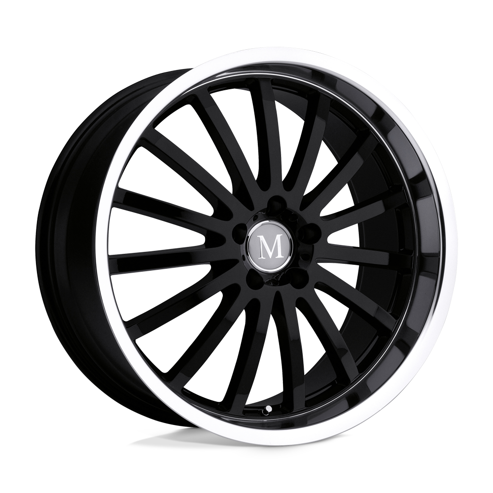 Mandrus MILLENIUM GLOSS BLACK W/ MIRROR CUT LIP 22X10.5 5x112 et42 66.56