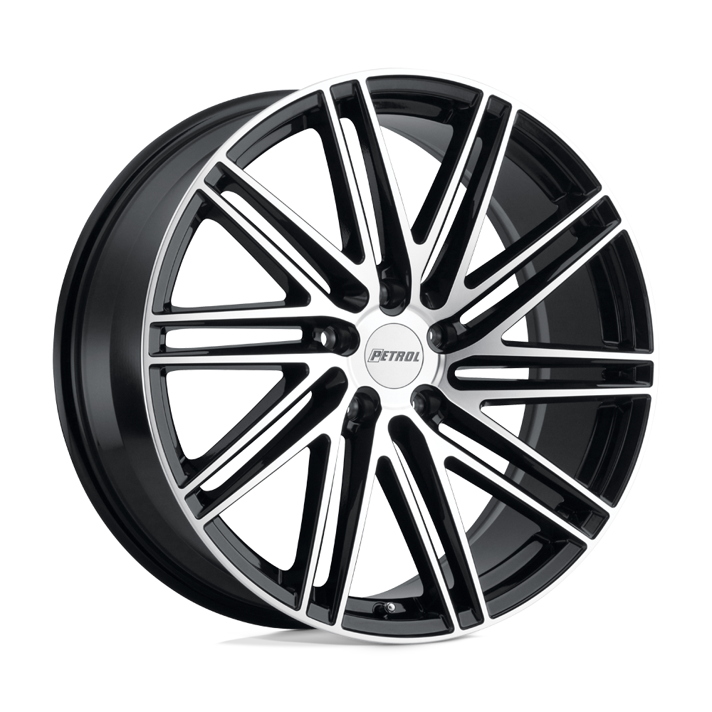Petrol P1C GLOSS BLACK W/ MACHINED FACE 20X8.5 5x112 et40 72.1