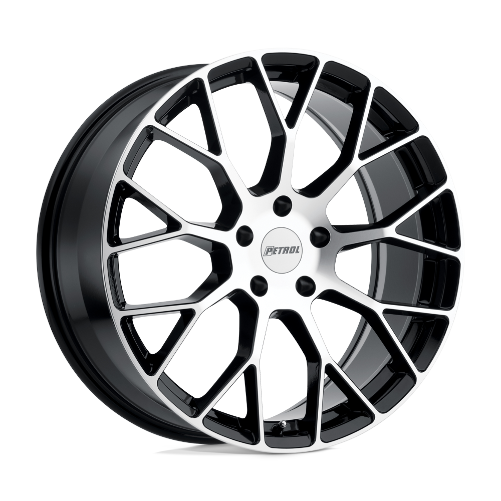 Petrol P2B GLOSS BLACK W/ MACHINED FACE 20X8.5 5x112 et40 72.1