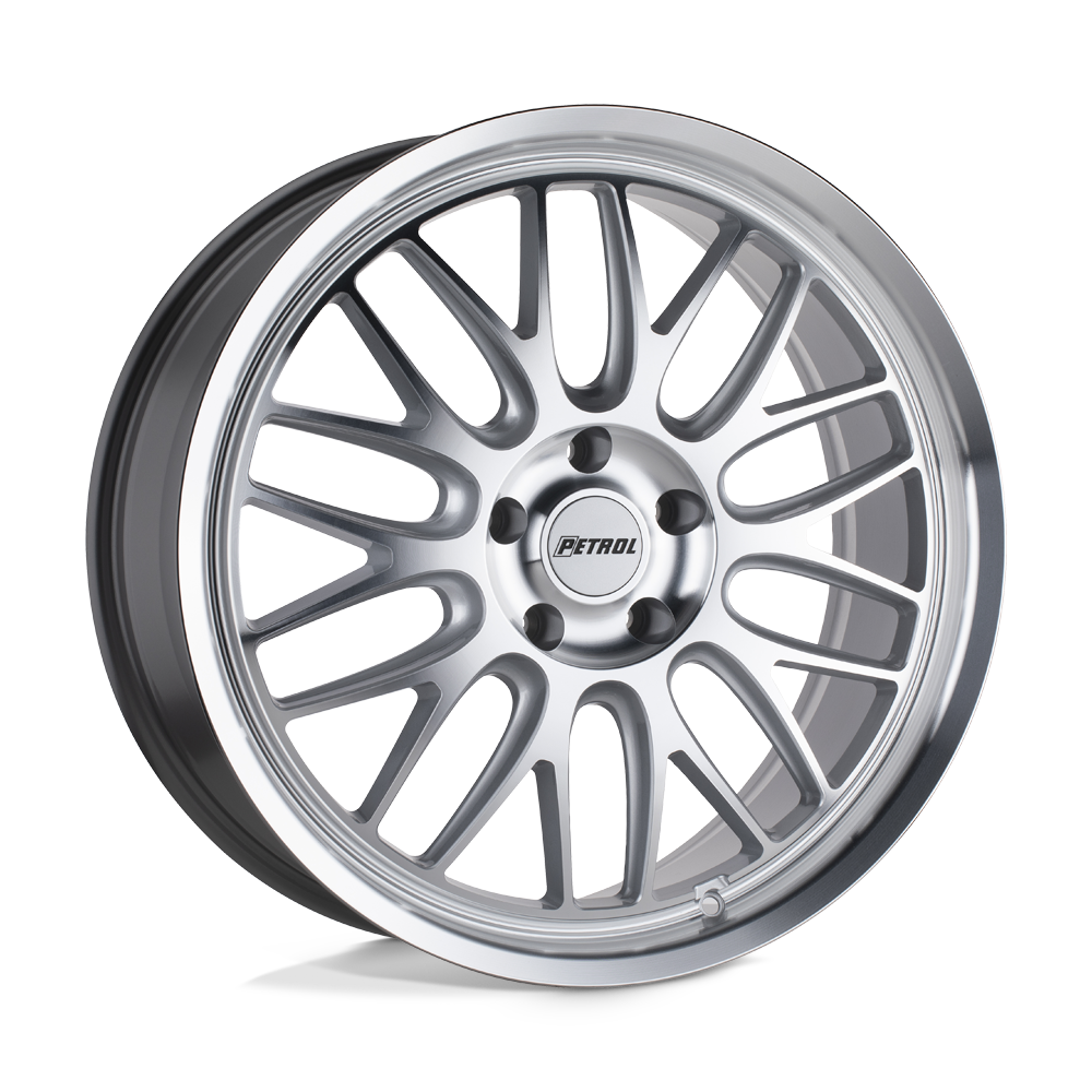 Petrol P4C SILVER W/ MACHINED FACE & LIP 20X8.5 5x112 et40 66.56