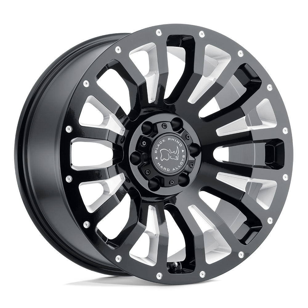 Black Rhino PINATUBO GLOSS BLACK W/ MILLED INSIDE WINDOW 22X12 8x165.1 et-44 122.4