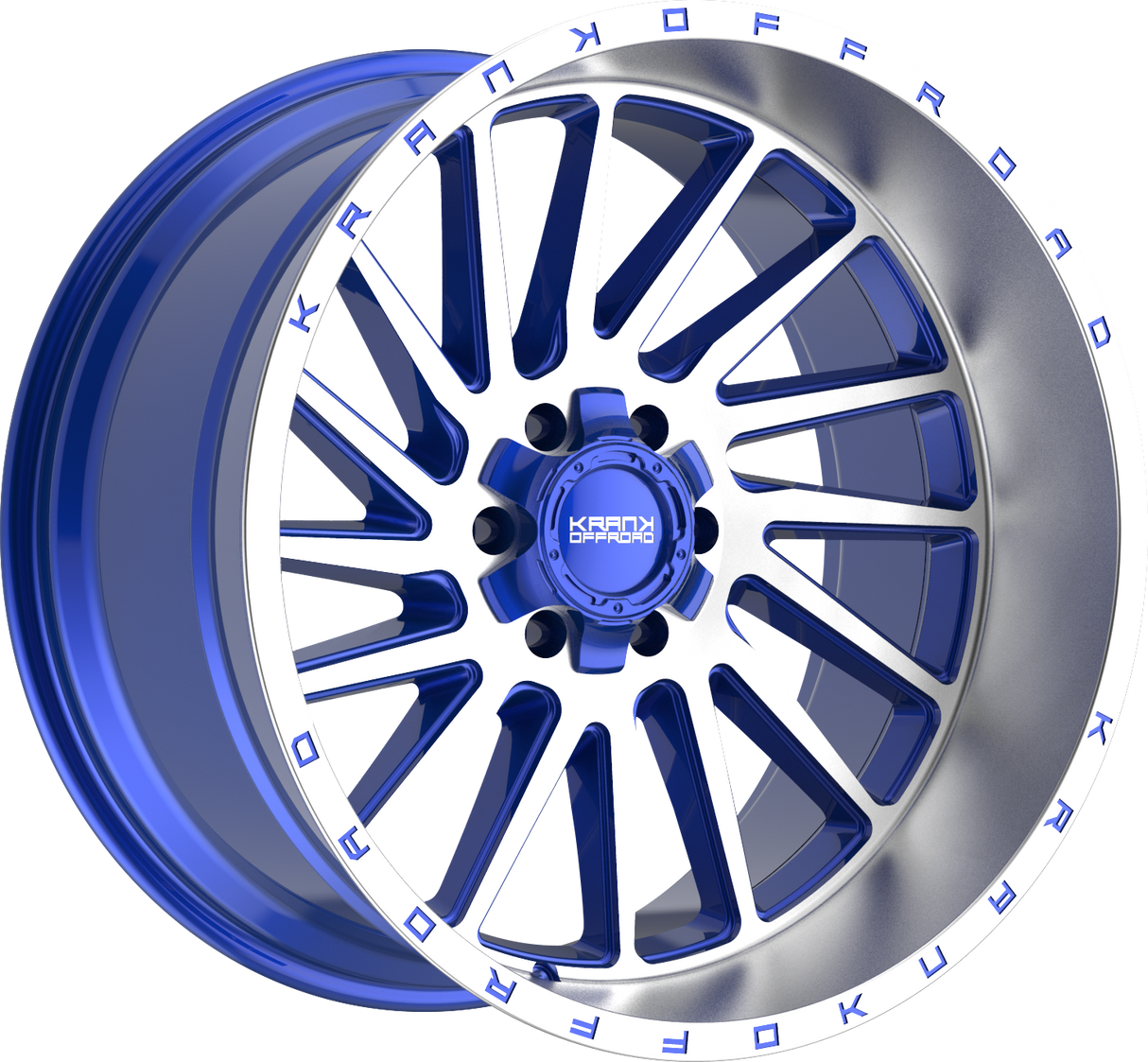 Krank Offroad Coil Brushed Blue w/ Brushed Lip 22x12 6x135/6x139.7 et-44 108
