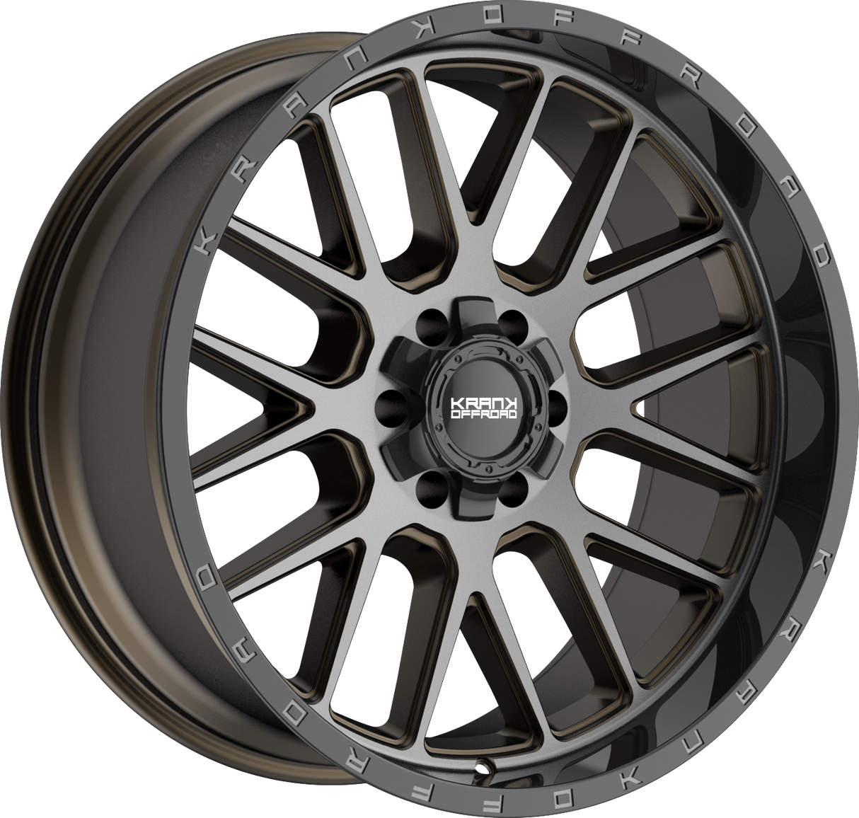 Krank Offroad Fuse Bronze Dark Tint w/ Gloss Black Barrel 22x10 6x135/6x139.7 et-18 108