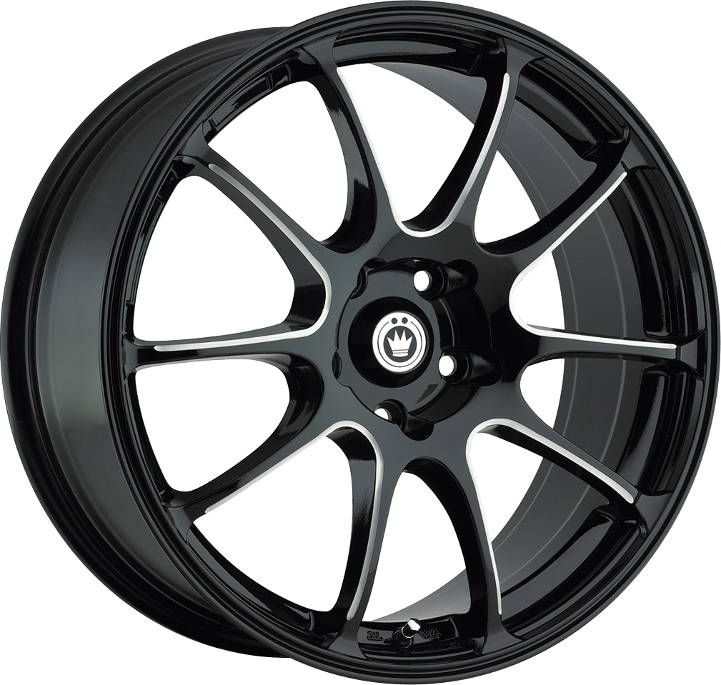 Konig Illusion Gloss Black w/ Ball Cut Machined Spokes 18x8 5x114.3 et35 73.1